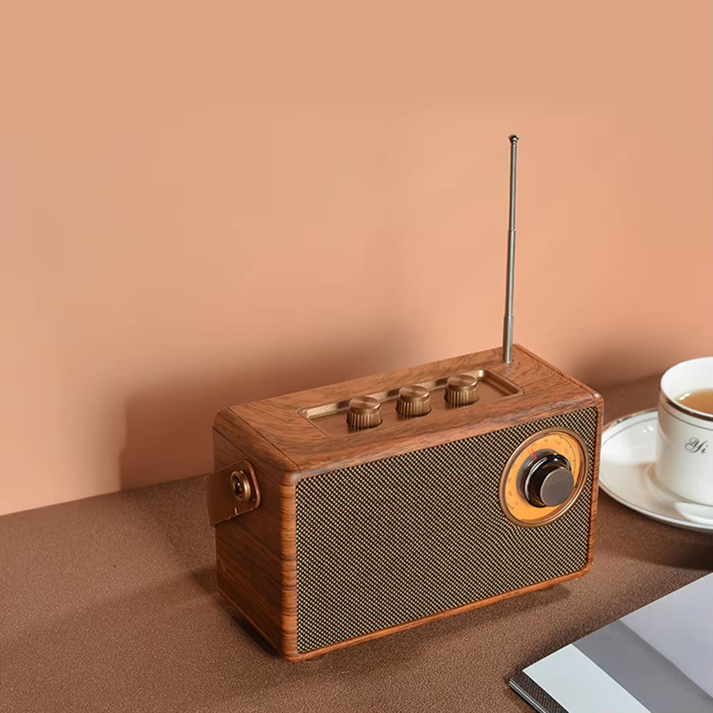 Retro Fm Radio Bluetooth-Compatible 5.1 Creative Portable Radio Receiver High Fidelity Small Speaker for Outdoor Travel Camping