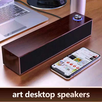 Wired Wooden Computer Speaker Bluetooth Speakers with Multimedia for Desktop Sound Box Subwoofer Soundbar Strong Bass HIFI