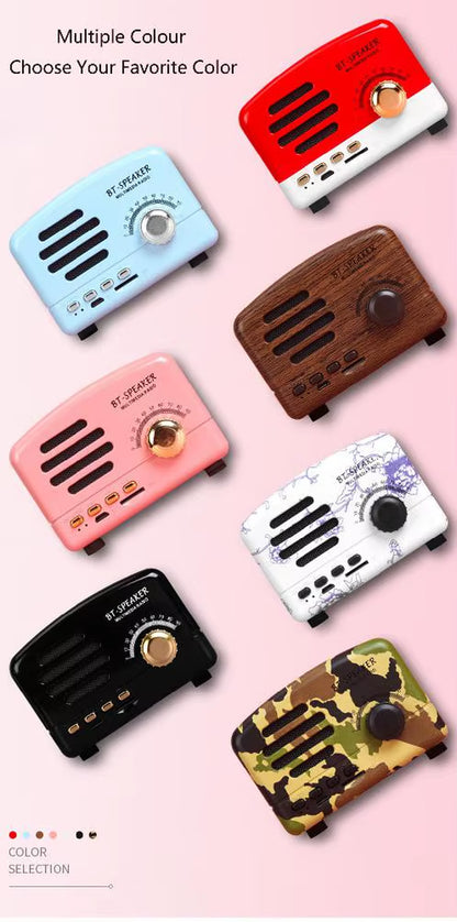 Retro Portable Bluetooth Speaker Classic Music Player Mini Wireless Bluetooth Speaker Radio USB/TF Card Soundbox Music Box