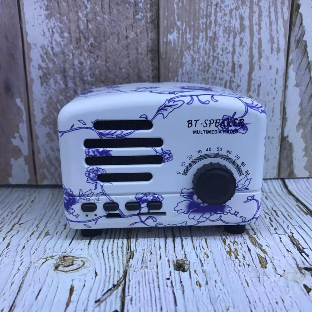 Retro Portable Bluetooth Speaker Classic Music Player Mini Wireless Bluetooth Speaker Radio USB/TF Card Soundbox Music Box