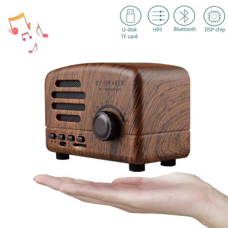 Retro Portable Bluetooth Speaker Classic Music Player Mini Wireless Bluetooth Speaker Radio USB/TF Card Soundbox Music Box