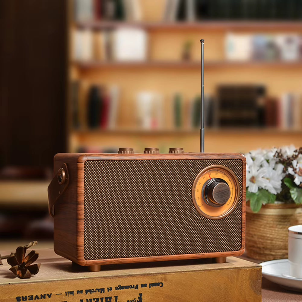 Retro Fm Radio Bluetooth-Compatible 5.1 Creative Portable Radio Receiver High Fidelity Small Speaker for Outdoor Travel Camping