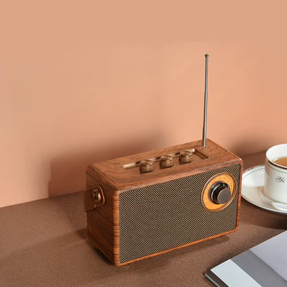 Retro Fm Radio Bluetooth-Compatible 5.1 Creative Portable Radio Receiver High Fidelity Small Speaker for Outdoor Travel Camping