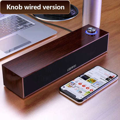 Wired Wooden Computer Speaker Bluetooth Speakers with Multimedia for Desktop Sound Box Subwoofer Soundbar Strong Bass HIFI