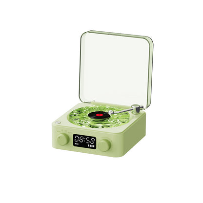 Retro Turntable Speaker Wireless Bluetooth-Compatible 5.0 Vinyl Record Player Stereo Sound with White Noise RGB Projection Lamp Effect